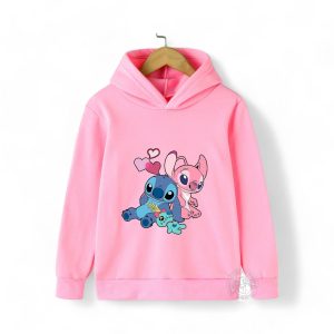Stitch & Angel in Love Hoodie for Kids
