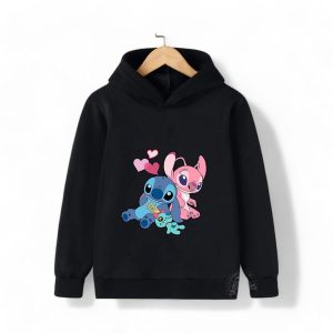 Stitch & Angel in Love Hoodie for Kids