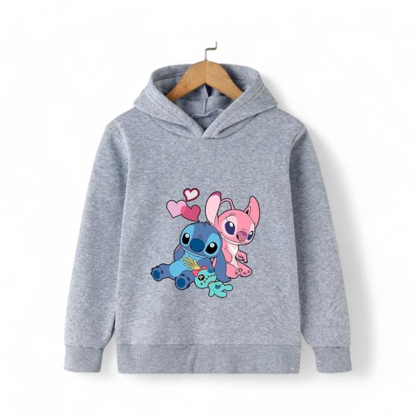 Stitch & Angel in Love Hoodie for Kids