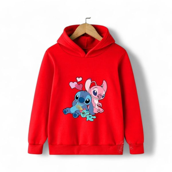 Stitch & Angel in Love Hoodie for Kids