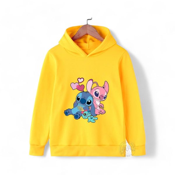 Stitch & Angel in Love Hoodie for Kids