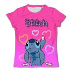 Stitch in a playful pose with colorful details