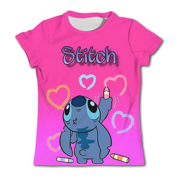 Stitch in a playful pose with colorful details