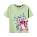 A cute Stitch Angel Kids T-Shirt in green