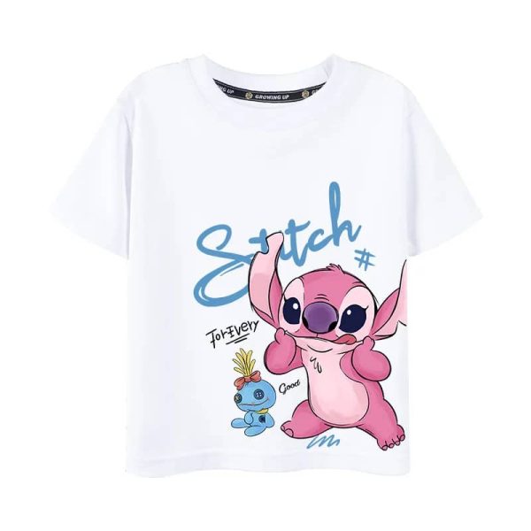 A cute Stitch Angel Kids T-Shirt in white