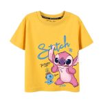 A cute Stitch Angel Kids T-Shirt in yellow