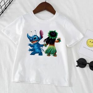 Stitch Dancing T-Shirt for Kids featuring Stitch in a dance
